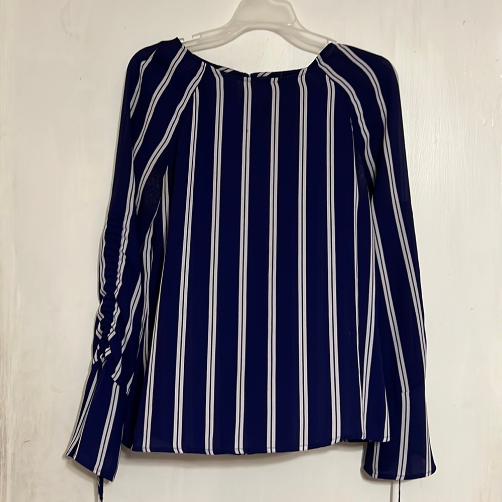 A blue and white striped shirt!
